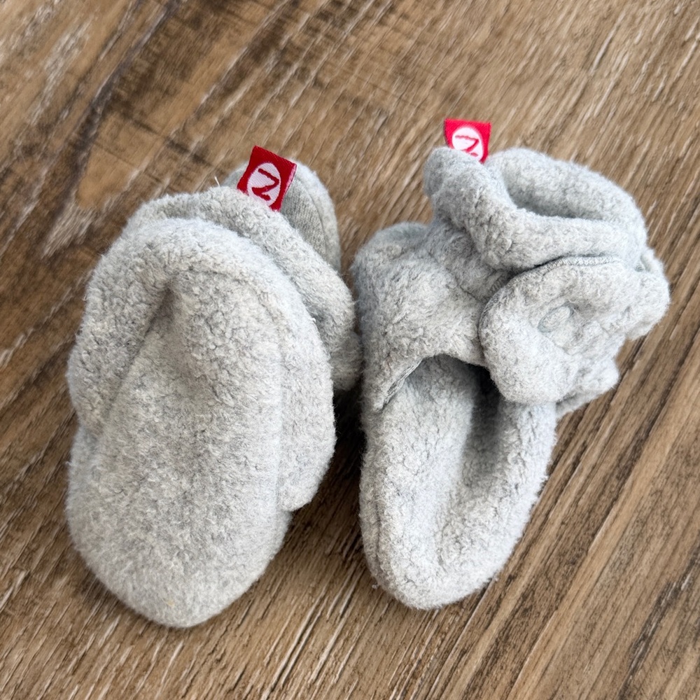 Zutano Gray Baby Walker Shoes - Picture 2 of 3